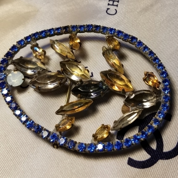 Large BIJOUX MG Vintage CZECH Brooch - Picture 3 of 8